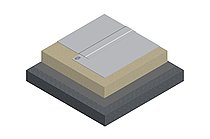 schematische Zeichnung eines Flachdachs auf Beton
