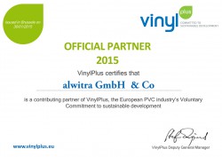 alwitra ist offizieller Partner 2015 von Vinyl Plus
